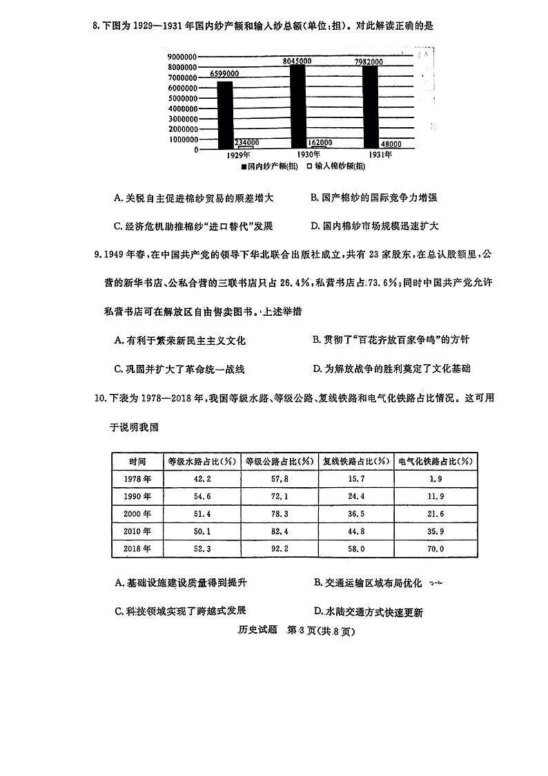 2025届高三金科新未来10月联考 历史试卷第3页