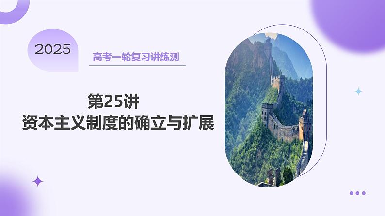 第25讲 资本主义制度的确立与扩展(课件)-【讲练通透】2025年高考历史一轮复习课件(高考新教材)第1页