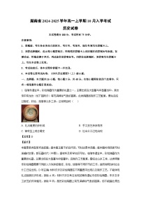 湖南省2024-2025學(xué)年高一上學(xué)期10月入學(xué)考試歷史試卷（解析版）