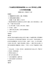 廣東省陽江市黃岡實驗學校2024-2025學年高三上學期10月月考歷史試題（解析版）