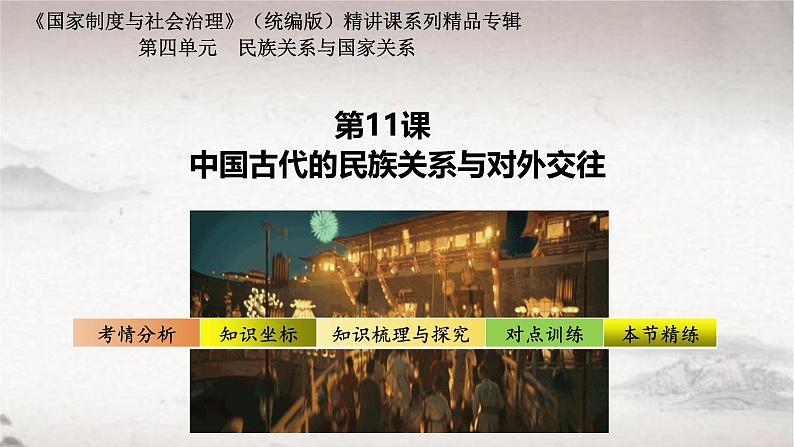 第11课 中国古代的民族关系与对外交往 2024-2025学年高二历史同步教学课件与导学案(选择性必修1:国家制度与社会治理)第1页