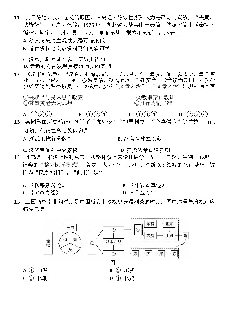 云南师范大学附属中学2024-2025学年高一上学期期中考试历史试题(Word版附解析)第3页