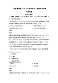山东省青岛市2022-2023学年高一下学期期末考试历史试卷(解析版)