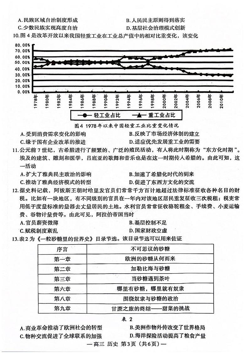 25届高三零模历史第3页