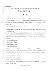 2024年青桐鸣高三上学期10月历史试题