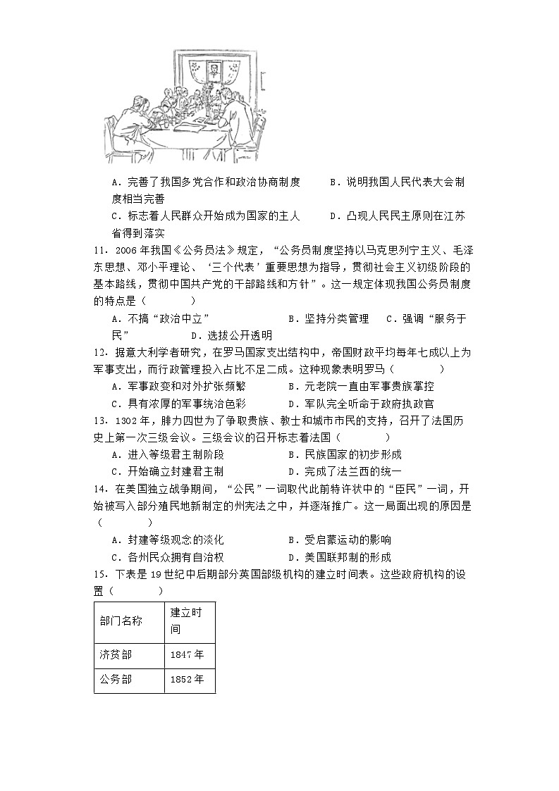 江西省上进联考2024-2025学年高二上学期10月月考历史试题(含解析)第3页