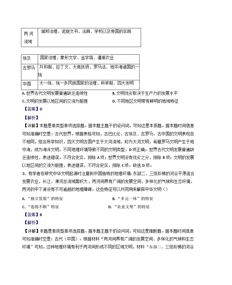 辽宁省葫芦岛市长江卫生中等职业技术学校2024-2025学年高一上学期10月月考历史(普高班)试题(解析版)第2页