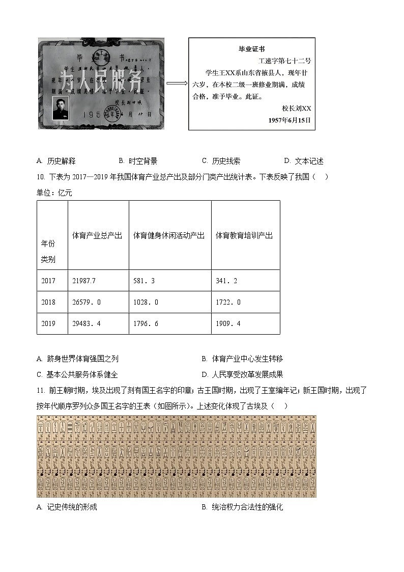 2024年高考真题——历史(福建卷)试卷(Word版附解析)03