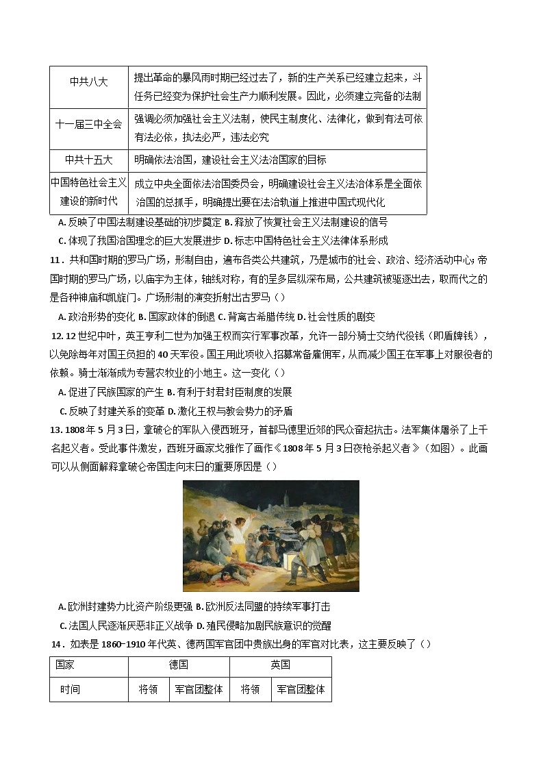 湖北省宜昌市部分示范高中2024-2025学年高二上学期期中联考历史试题第3页