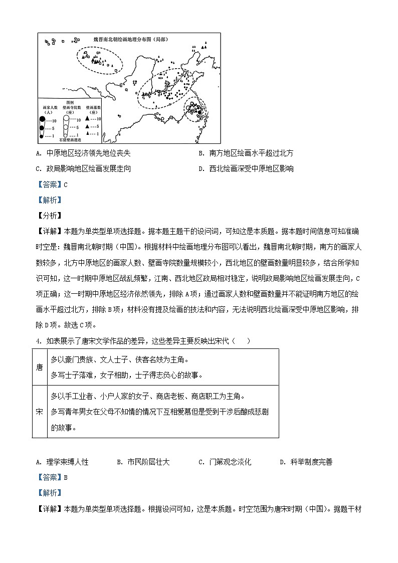四川省成都市2024届高三历史上学期12月月考试题含解析第2页
