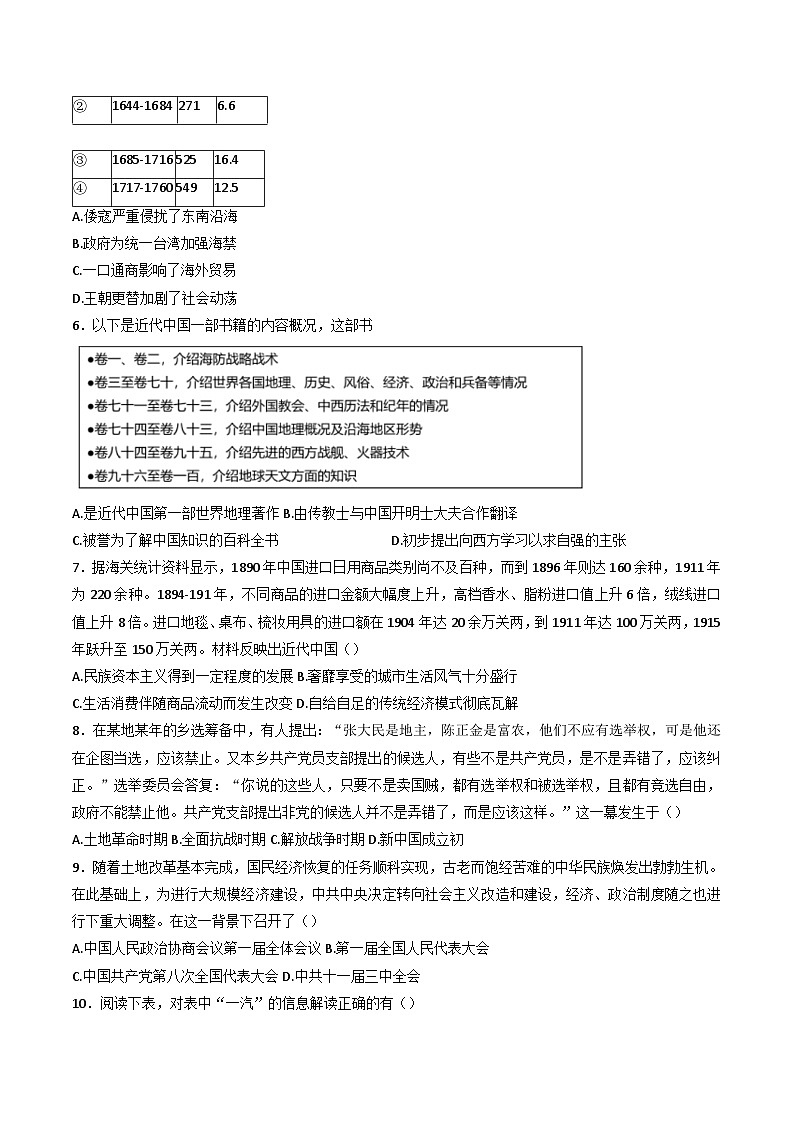 浙江省绍兴市2024-2025学年高三上学期11月选考科目诊断性考试历史试题02