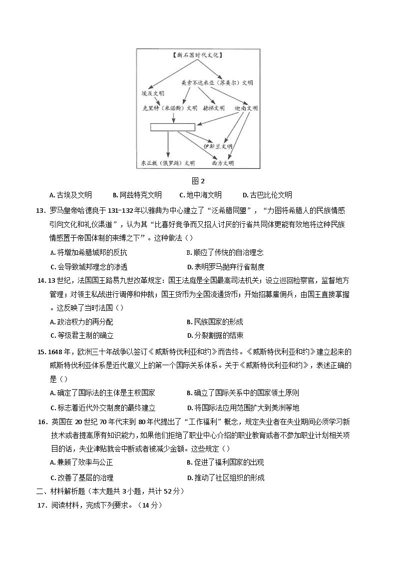 青海省西宁市第十四中学2024-2025学年高三上学期期中考试历史试题(含解析)03