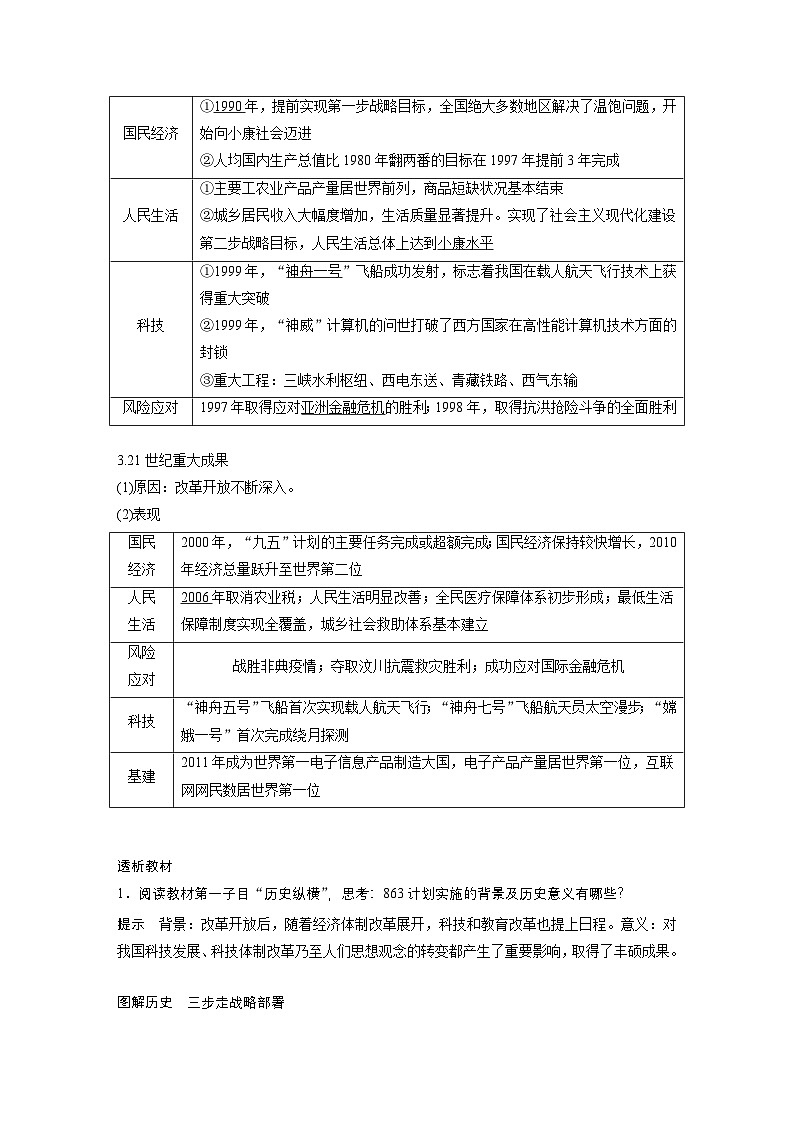 第28课 改革开放和社会主义现代化建设的巨大成就 学案(含解析) 2024-2025学年高一历史部编版中外历史纲要(上)第2页