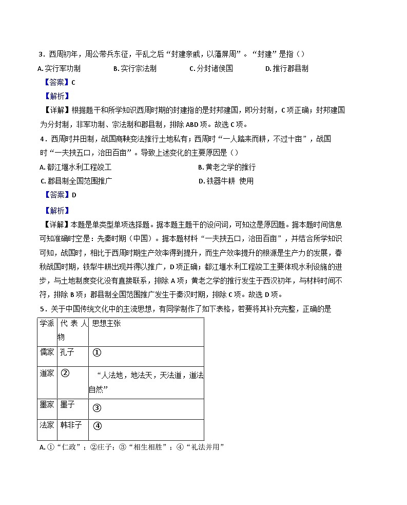 新疆维吾尔自治区阿克苏地区柯坪县柯坪湖州国庆中学2024-2025学年高一上学期期中考试历史试题(解析版)第2页