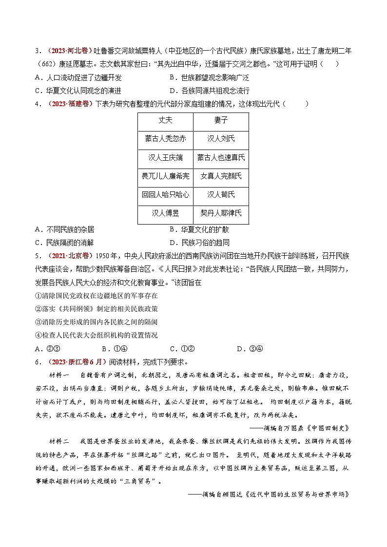 高考热点09 从2024春晚谈高考历史热门考点(讲义)-2024年高考历史二轮复习讲练测(新教材新高考)03
