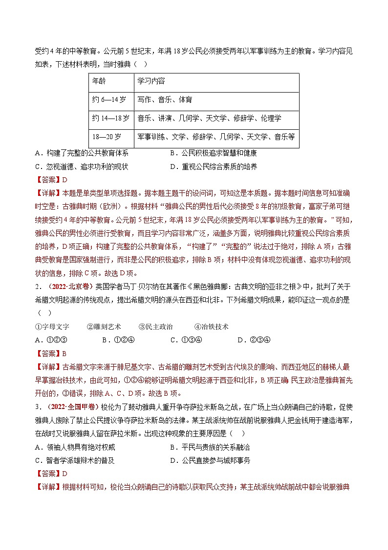 专题08 多元共生的世界古代文明(练习)(解析版)第2页