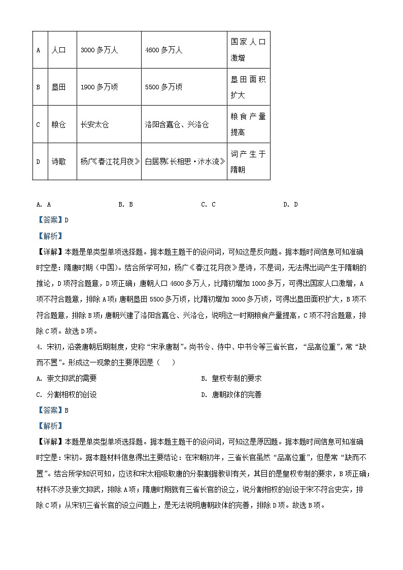 浙江省温州市2024届高三历史上学期适应考试题7月含解析第2页
