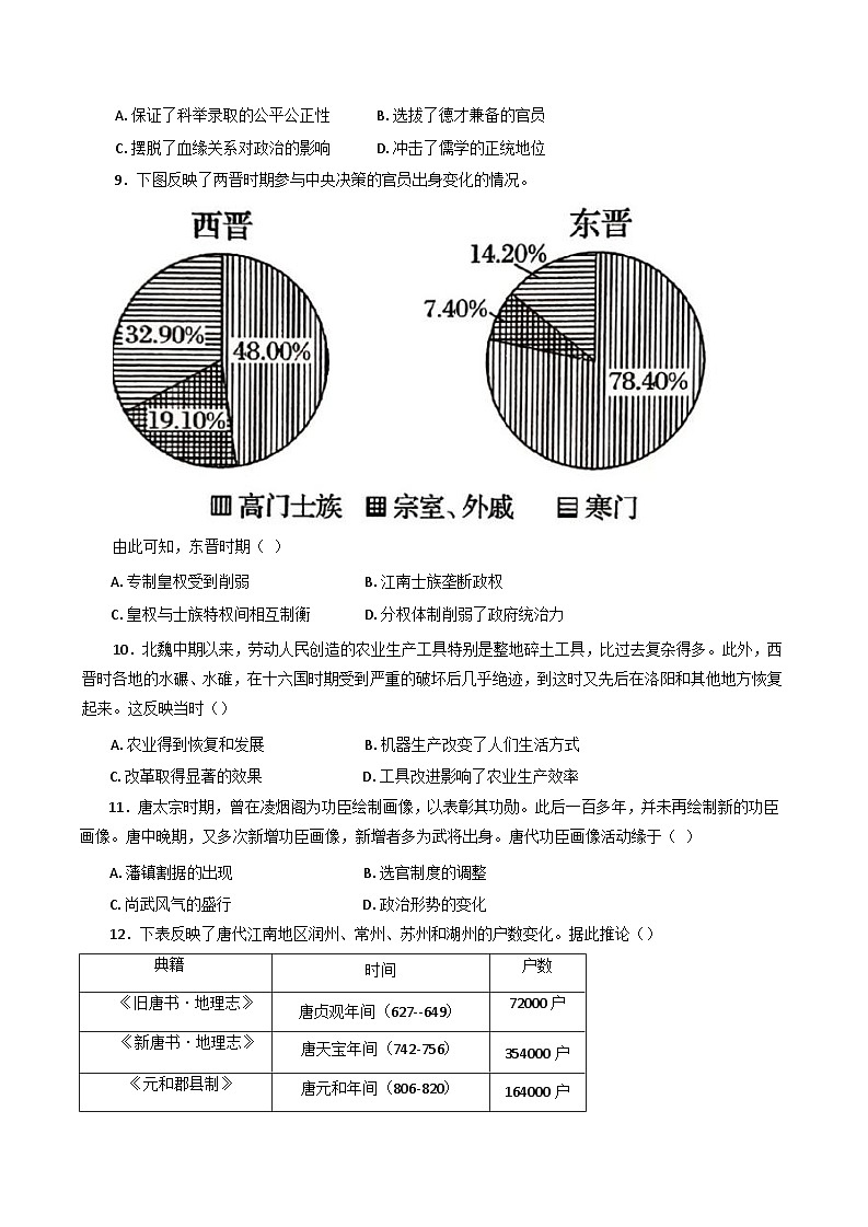 山东省泰安市泰山国际学校2024-2025学年高一上学期期中考试历史试题(解析版)第3页