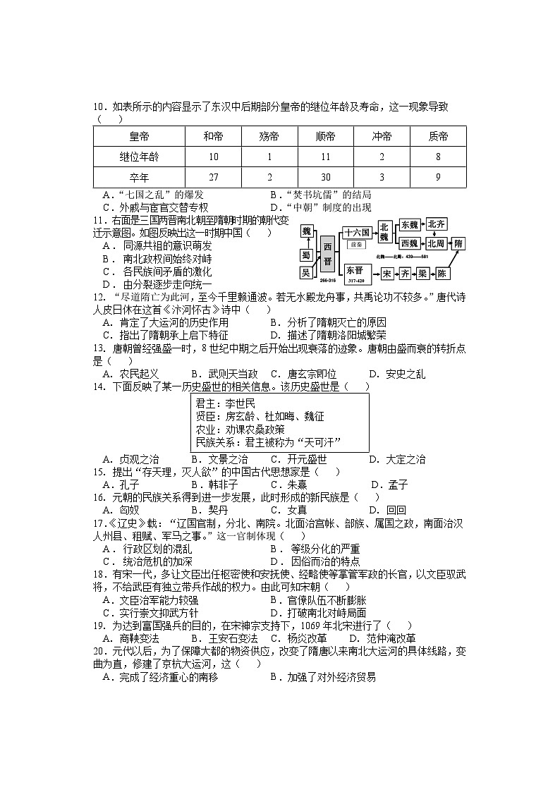 湖南省邵阳市武冈市2024-2025学年高一上学期期中考试历史试题第2页