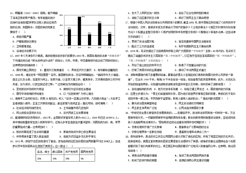 高二11月份历史试卷第2页