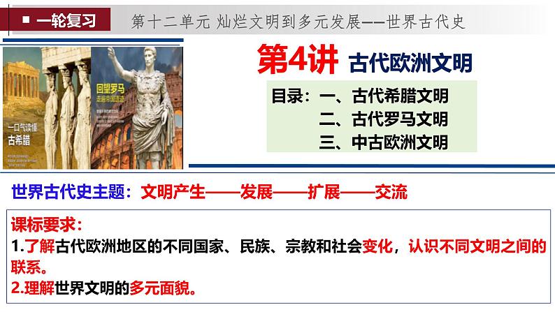 第4讲 古代欧洲文明-2025年高考历史一轮复习通史精要课件(统编版选必融合)第1页
