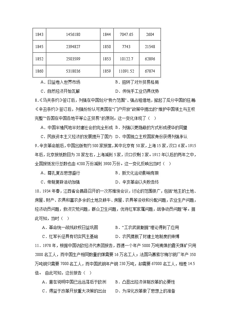 2025届宁夏吴忠市高三上学期适应性考试(一模)历史试题第3页
