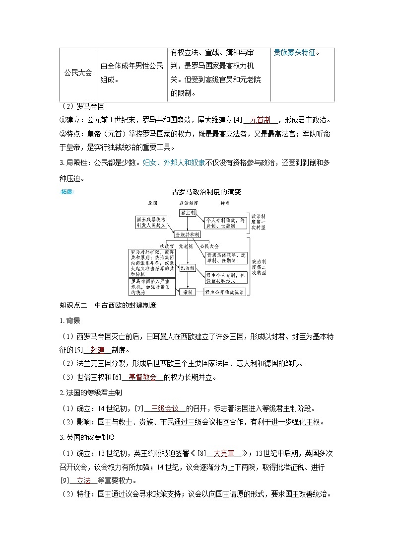 备战2025年高考历史精品教案第40讲西方政治制度的演变(Word版附解析)第3页