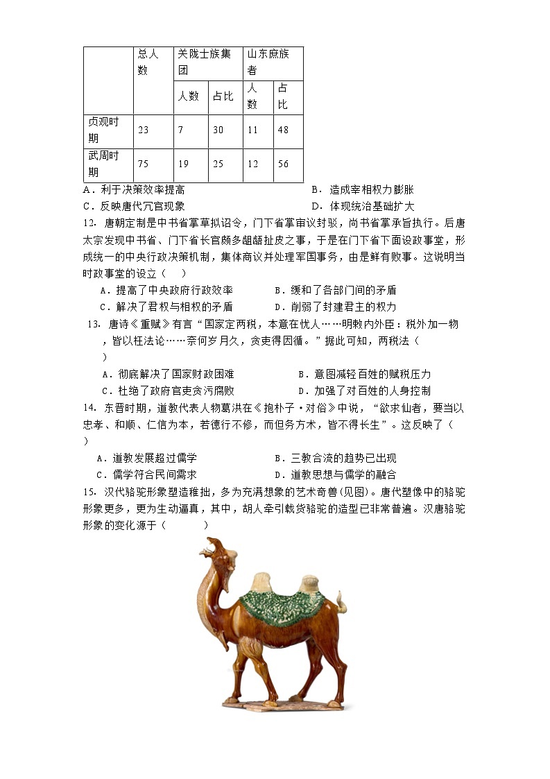 福建省永安市第一中学、三明市沙县区第一中学2024-2025学年高一上学期期中考试历史试题第3页