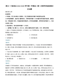 山东省泰安第一中学2025届高三上学期11月月考历史试题word版含解析