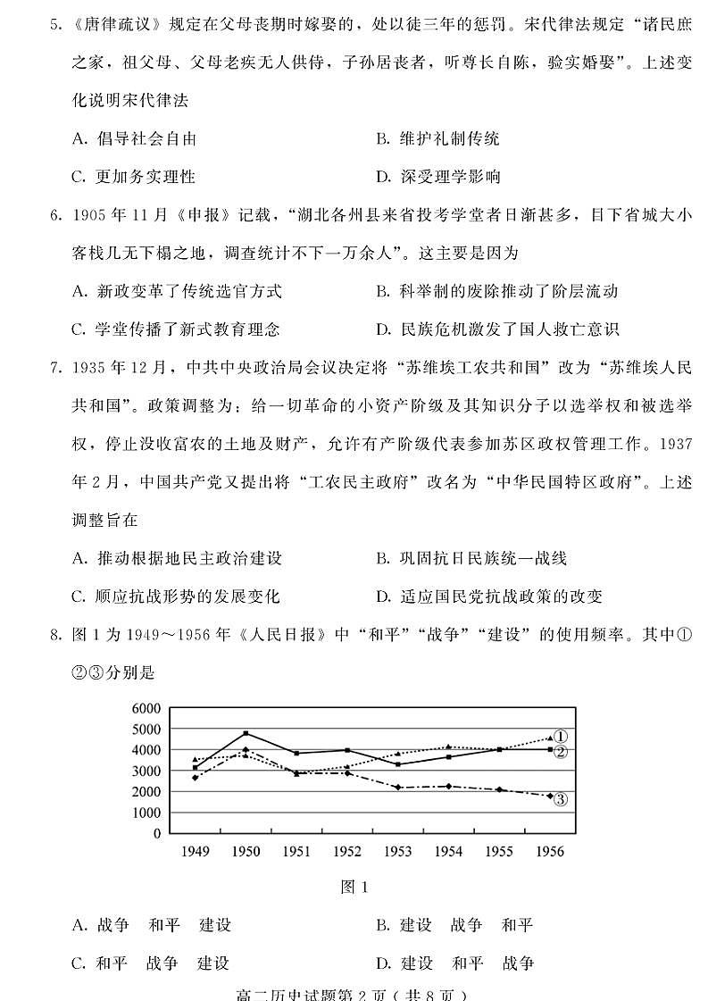 2024~2025学年山东省潍坊安丘等四区县高二(上)期中历史试卷(PDF格式含答案)第2页
