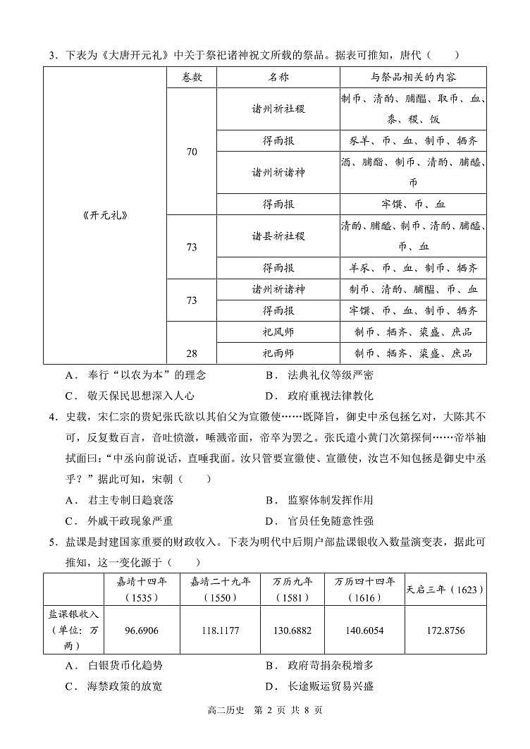 高二历史试题第2页