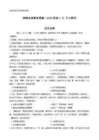 湖南省名校教育聯(lián)盟2024-2025學(xué)年高三上學(xué)期12月大聯(lián)考?xì)v史試題（Word版附解析）