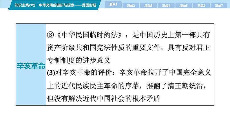 第三部分 考前增分一 知识主线(六) 中华文明的曲折与探索——民国时期-【备战2025】高考历史二轮复习课件第4页