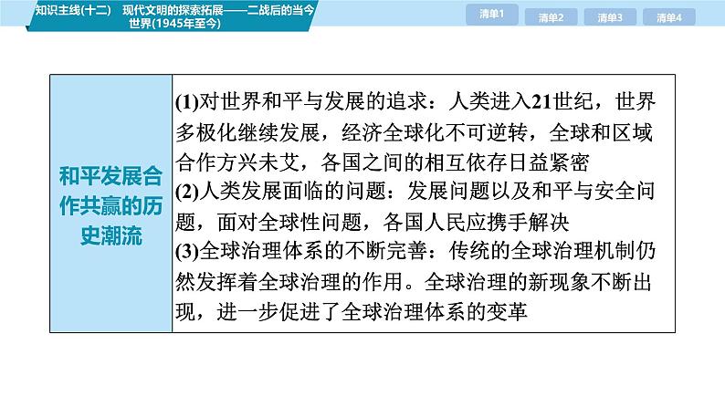 第三部分 考前增分一 知识主线(十二) 现代文明的探索拓展——二战后的当今世界(1945年至今)-【备战2025】高考历史二轮复习课件第5页