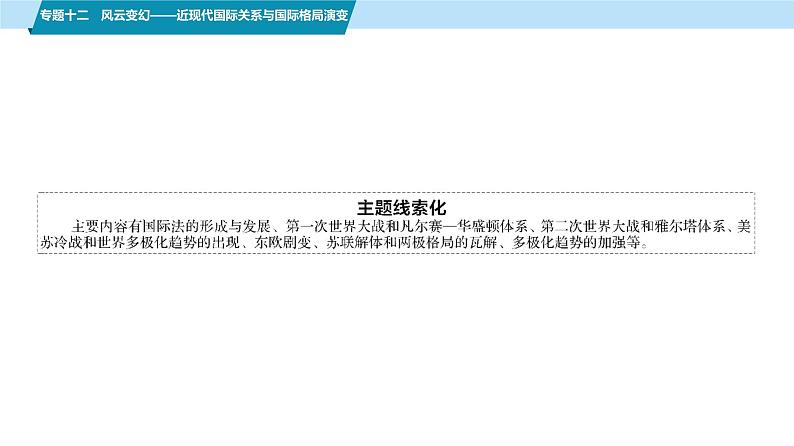 第一部分 板块三 专题十二 风云变幻——近现代国际关系与国际格局演变-【备战2025】高考历史二轮复习课件第3页