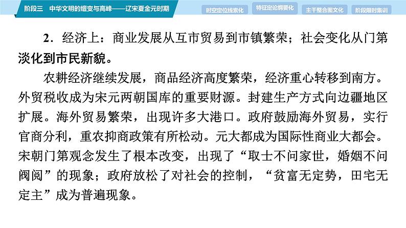 第一部分 板块一 阶段三 中华文明的嬗变与高峰——辽宋夏金元时期-【备战2025】高考历史二轮复习课件第5页