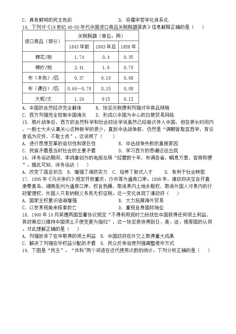 山東省新泰市第一中學北校2024-2025學年高一上學期第二次大單元考試（12月月考）歷史試題第3頁