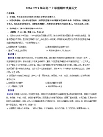 河南省南阳市第一中学校2024-2025学年高二上学期期中考试历史试题(解析版）