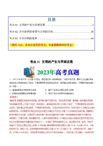 十年高考歷史真題（2014-2023）分項匯編專題11古代文明的產(chǎn)生、發(fā)展與中古時期的世界（Word版附解析）