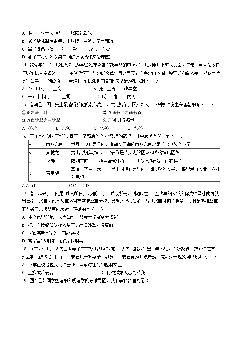 浙江省“南太湖”联盟2024-2025学年高一上学期12月第二次联考历史试题(Word版附答案)第3页