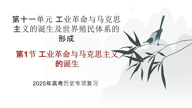 第十一单元 工业革命与马克思主义的诞生(课件)-2025年高考历史二轮专项复习第1页