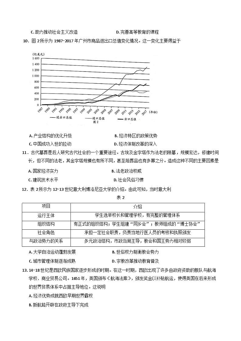 甘肃省白银市2024-2025学年高三上学期期末考试历史试题第3页