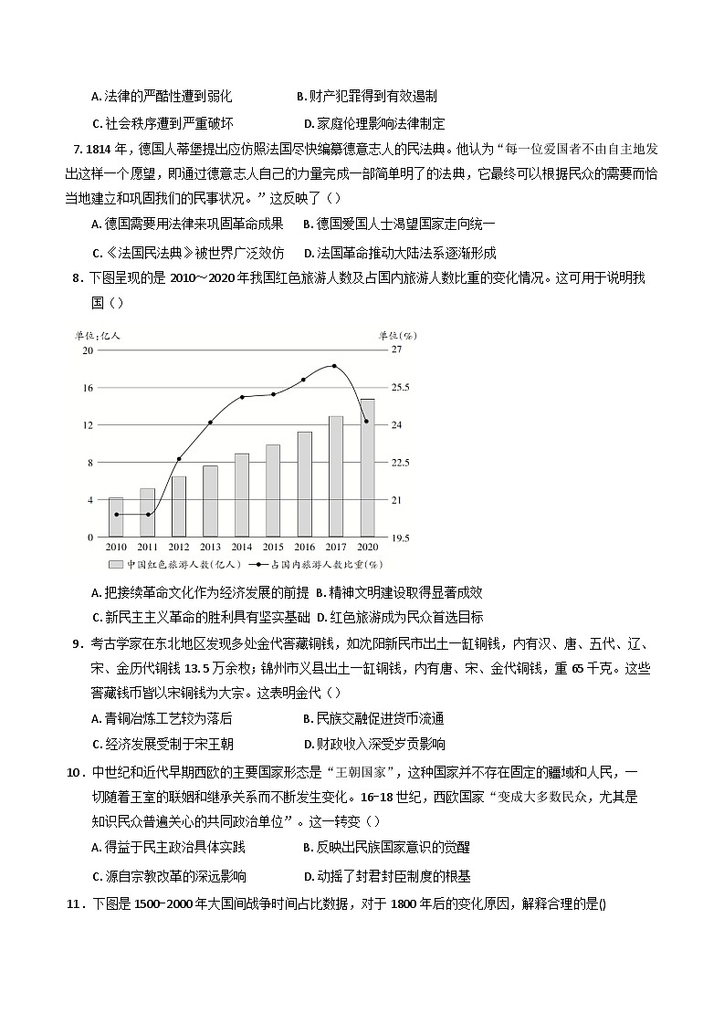 黑龙江省牡丹江市共同体2024-2025学年高二上学期期末历史试卷第2页