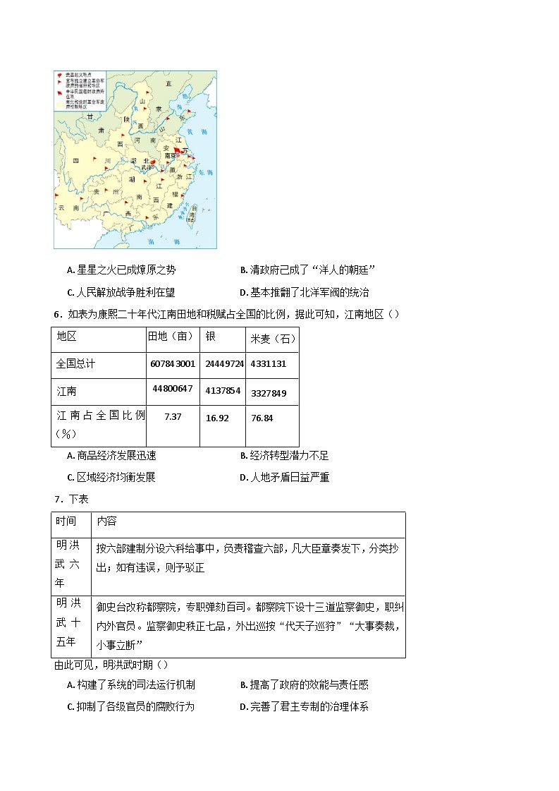 湖南省岳阳市岳阳县第一中学2024-2025学年高三上学期期末考试历史试题第2页