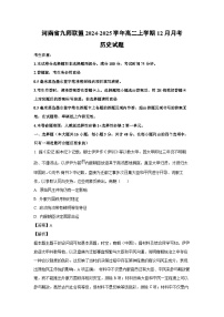 2024~2025学年河南省九师联盟高二上学期12月月考历史试卷（解析版）