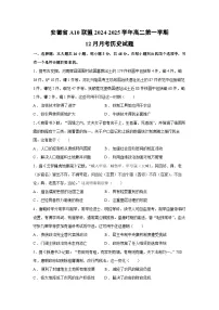 2024~2025学年安徽省A10联盟高二第一学期12月月考历史试卷