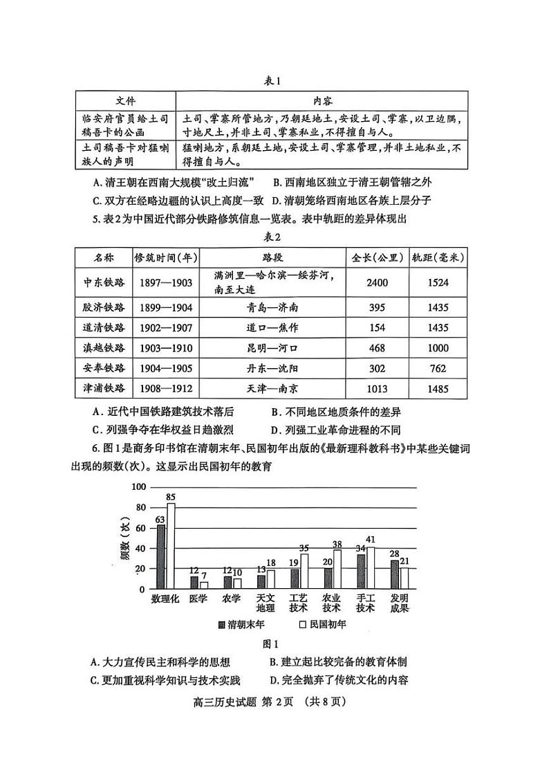 2025泰安高三上学期1月期末考试历史PDF版含答案第2页