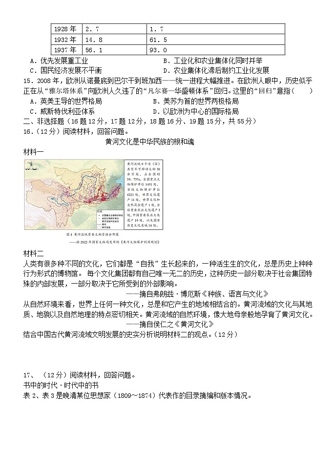 2025年新高考全国Ⅰ卷历史模拟试卷(含答案解析)第3页