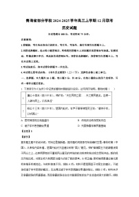 青海省部分學(xué)校2024-2025學(xué)年高三上學(xué)期12月聯(lián)考試歷史試題（解析版）