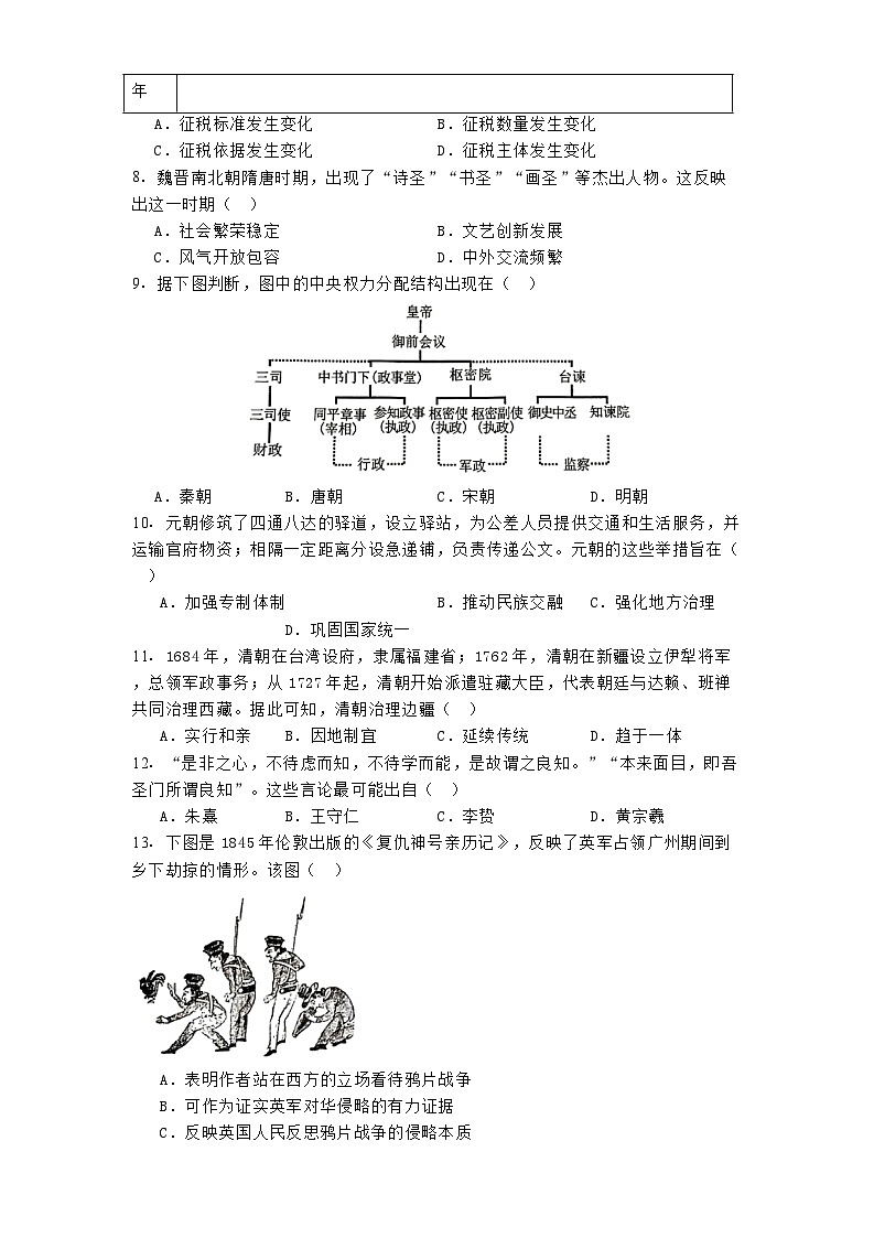 四川省德阳市2024-2025学年高一上学期期末教学质量监测考试历史试题第2页